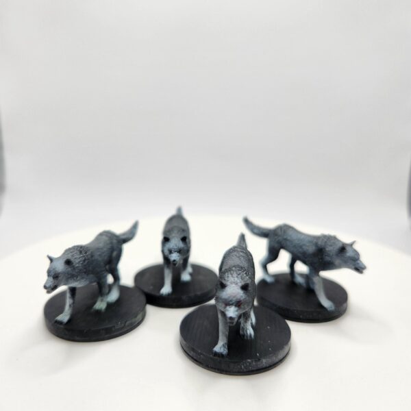 D&D Hand-Painted NFC Smart-Minis - 4x Wolves - Dungeons and Dragons Encounter - Image 2