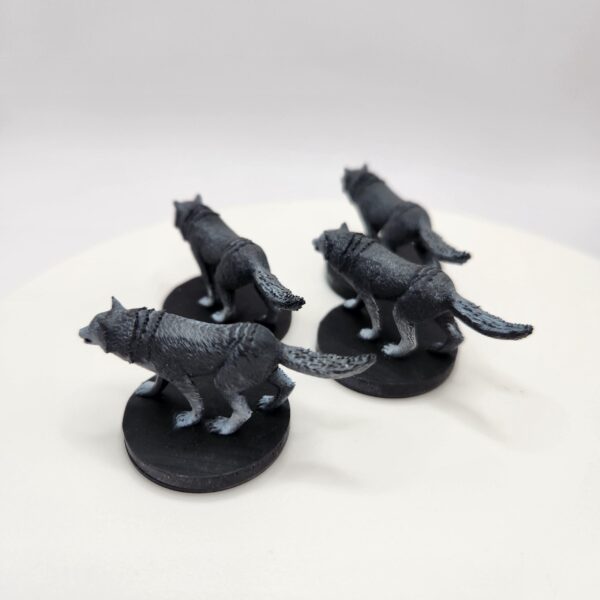D&D Hand-Painted NFC Smart-Minis - 4x Wolves - Dungeons and Dragons Encounter - Image 3