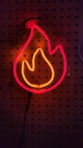 Flame Neon Sign - Red and Orange LED Light | Wall Art for Gamers, Streamers, Tattoo Studios, Man Caves & Cool Decor