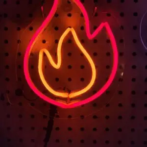 Flame Neon Sign - Red and Orange LED Light | Wall Art for Gamers, Streamers, Tattoo Studios, Man Caves & Cool Decor